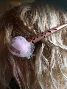 Haarclip met rose roos